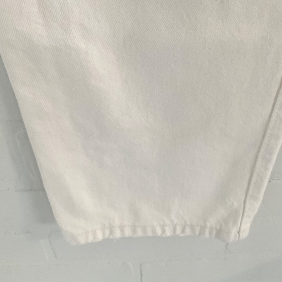 Levi’s 501 White Straight Relaxed fit Button fly Distressed Men or unisex 32x32 - Picture 15 of 16